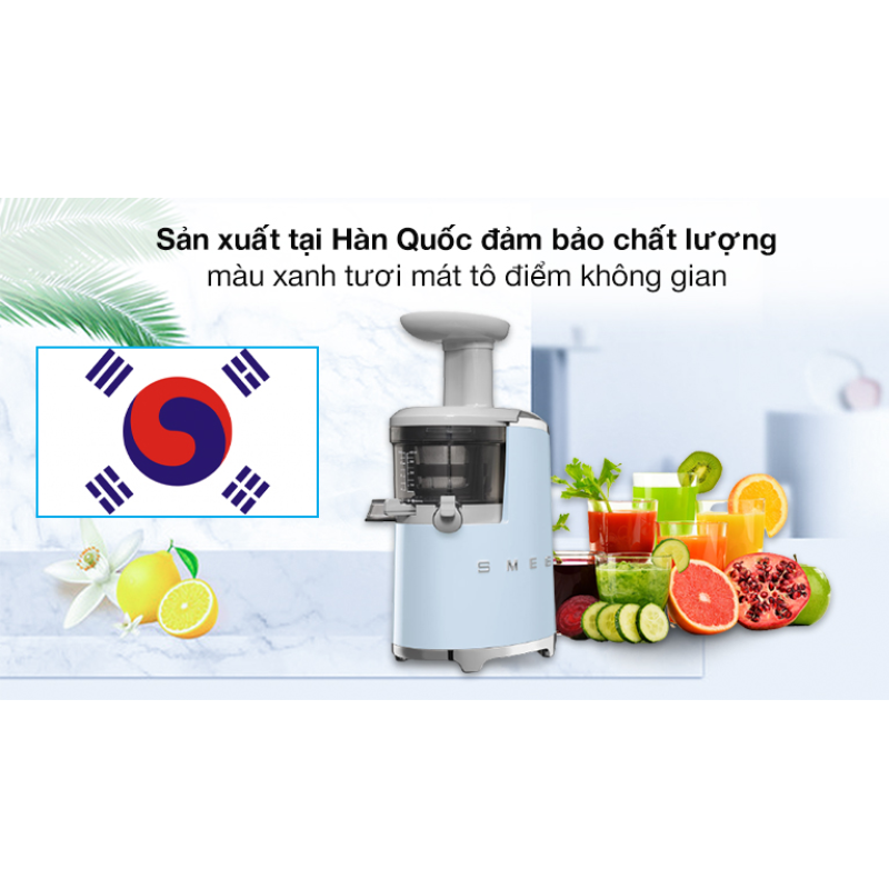 Máy ép chậm Smeg màu xanh SJF01PBEU (535.43.628) - Hàng chính hãng