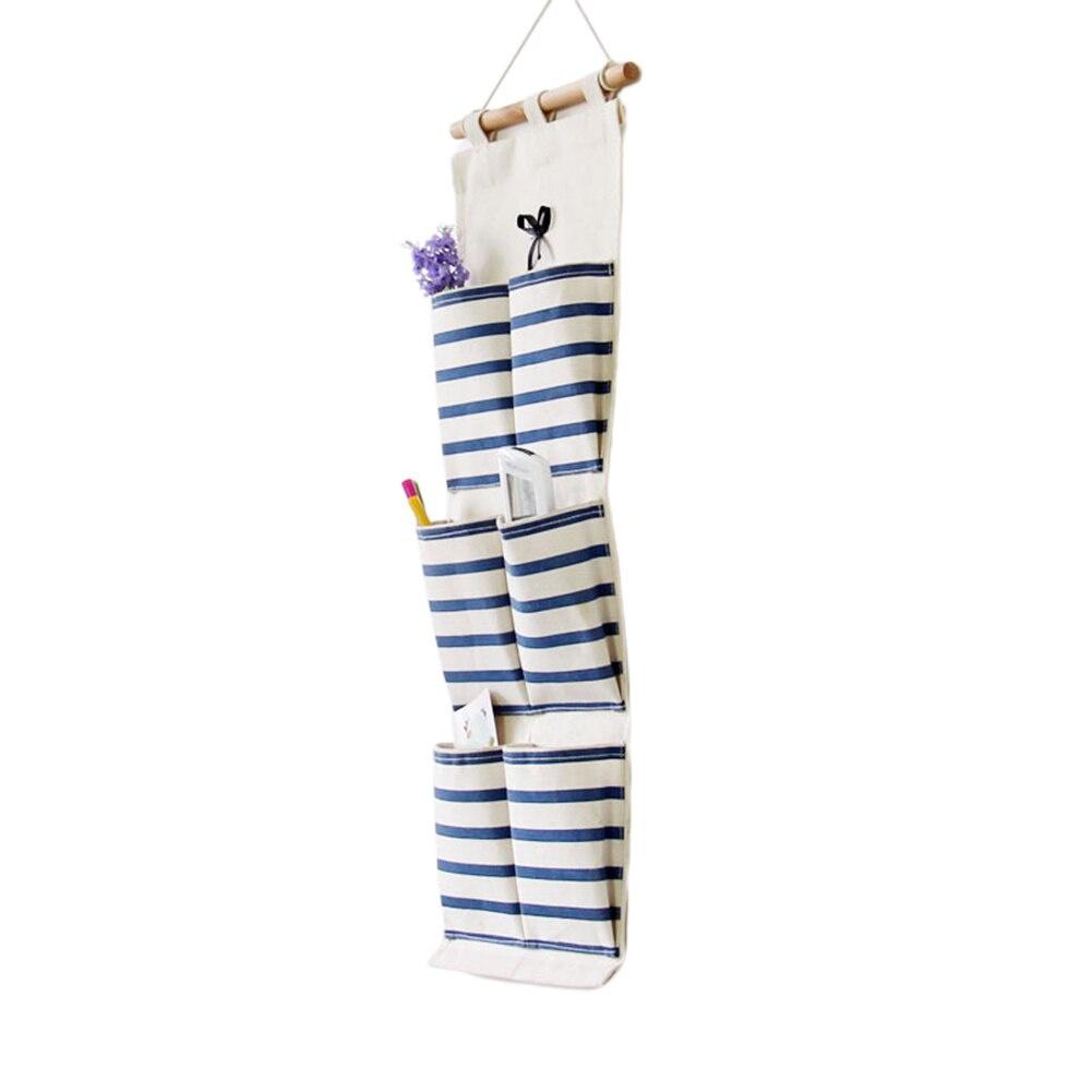 AA Hanging Storage Bags 6 Pocket Hanging Storage Bag Wall Hanging Storage Bag Linen Hanging Storage Bag