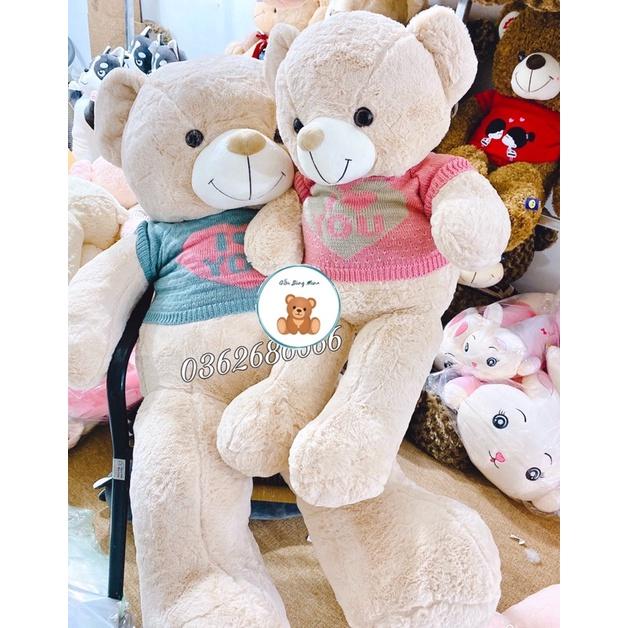 Gấu Bông Teddy Mặc Áo I Love U Cao Cấp - Gấu Bông Mina