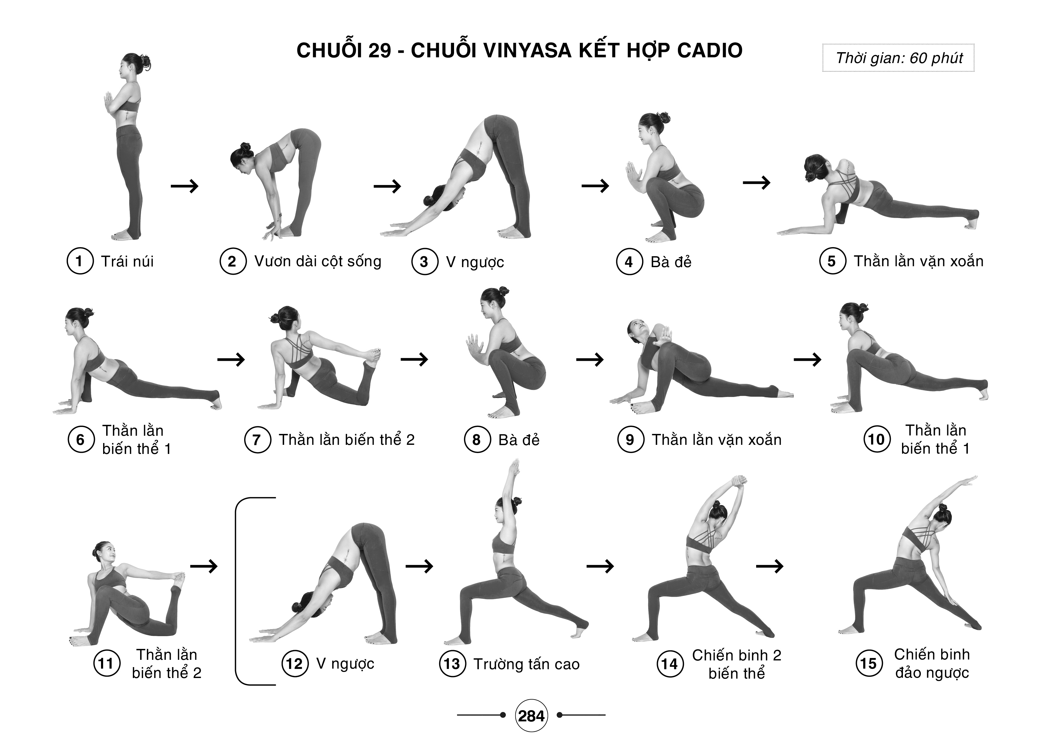 Hệ thống 1500 biến thể tư thế - 100 chuỗi bài yoga liên hoàn (50 biến thể chào mặt trời, chào mặt trăng + 50 chuỗi bài lên lớp hay nhất)