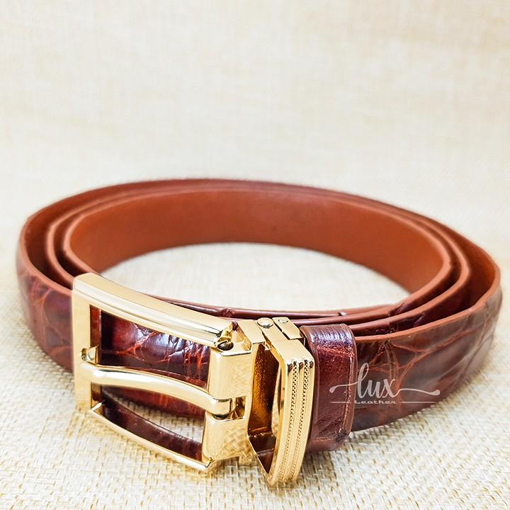 Dây lưng Nữ Da cá sấu LuxLeather LW3020- Size 2.5cm- Da Trơn - Dây liền