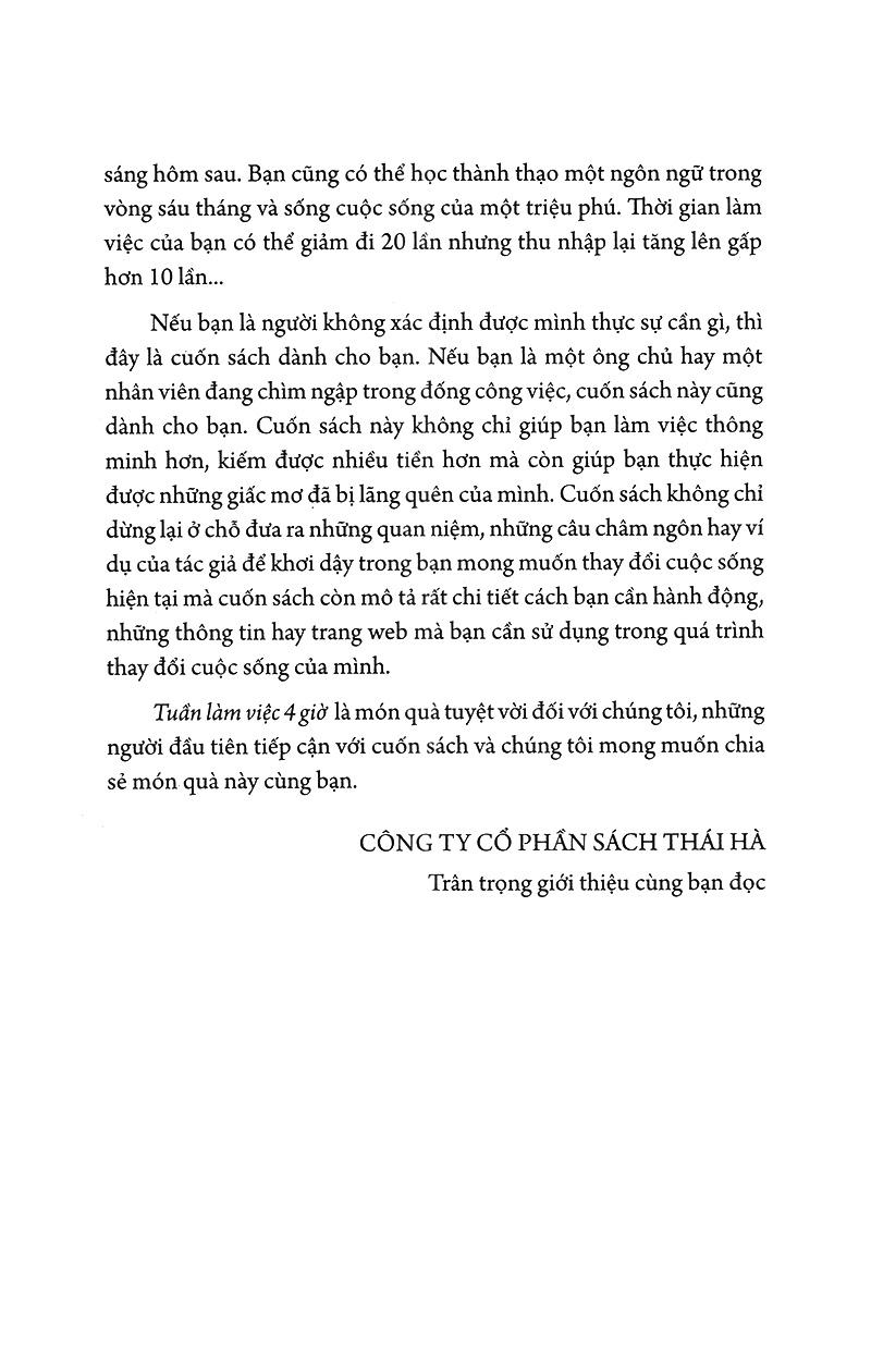 Tuần Làm Việc 4 Giờ (Tái Bản)
