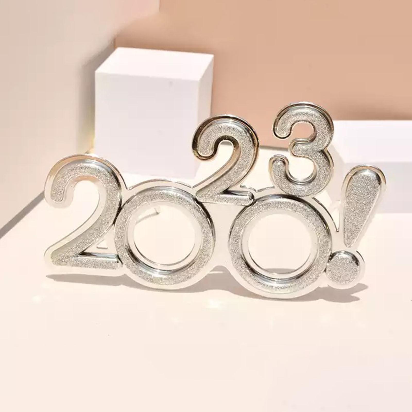 2 Pieces New Years Glasses, 2023 Eyeglasses Frame ,Happy New Year Party Favors Supplies ,Photo Prop Decorations for Children's