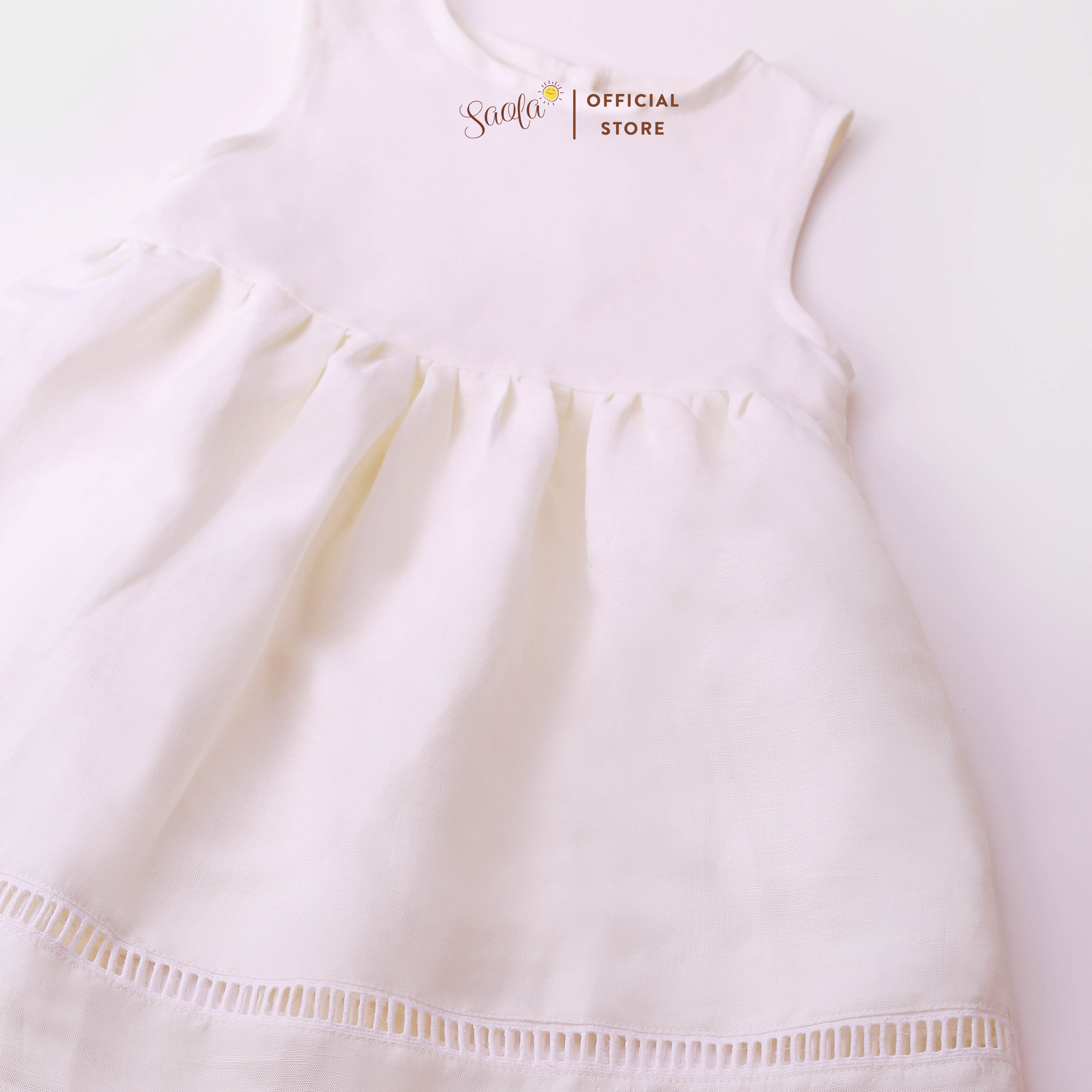 Đầm/ Váy Bé Gái Chất Liệu Linen Cao Cấp Phối Ren Xinh Xắn - GRACIE DRESS - DRL013 - SAOLA KIDS CLOTHING