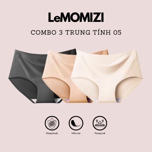 COMBO 3 QUẦN LÓT ĐÚC SU LeMOMIZI THUN LẠNH MÀU TRUNG TÍNH – CO GIÃN 4 CHIỀU – ĐẸP THOÁNG MÁT – GIÁ SỐC