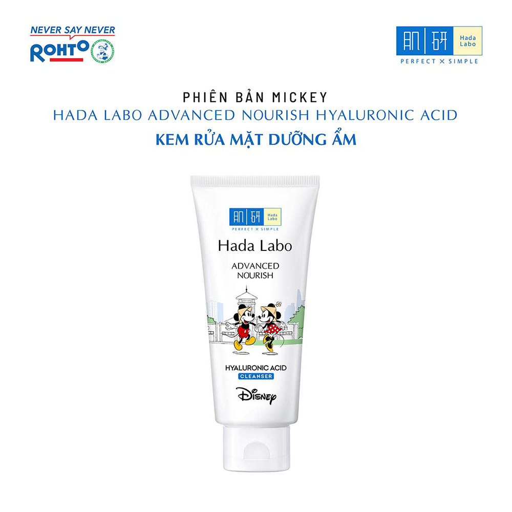 Kem rửa mặt dưỡng ẩm tối ưu Hada Labo Advanced Nourish Cleanser 80g – Phiên bản Mickey