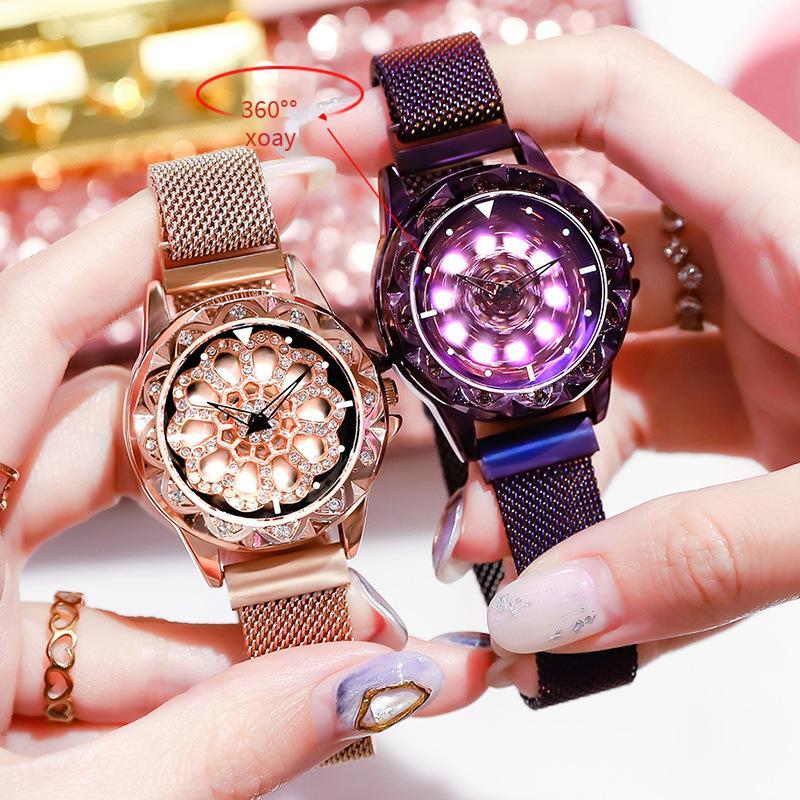 Phong cách mới nhất của đồng hồ nữ thời gian chạy đầy sao và rung, đồng hồ nữ phong cách nóng bỏng thương mại điện tử hạng hai nữ nổi tiếng trên Internet, đồng hồ nữ nạm kim cương