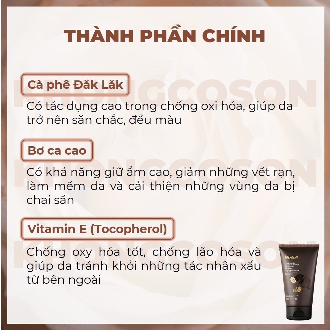 Tẩy Tế Bào Chết Da Mặt Cocoon Cà Phê Đắk Lắk 150ml + Tặng Kèm Băng Đô Tai Mèo Màu Ngẫu Nhiên