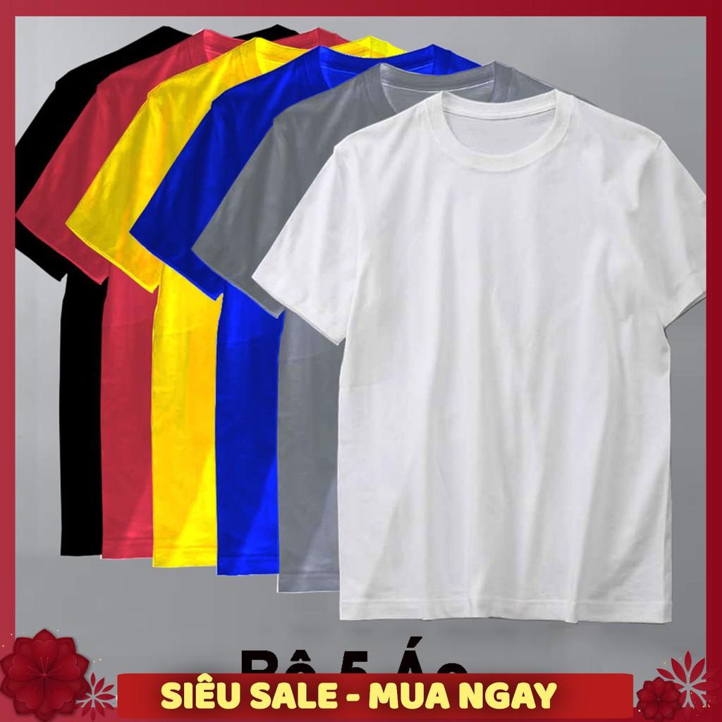 COMBO 5 Áo thun trơn nam form rộng phong cách hàn quốc vải poly cotton mịn MÀU NGẪU NHIÊN SIÊU SALE !! SIÊU SALE !!