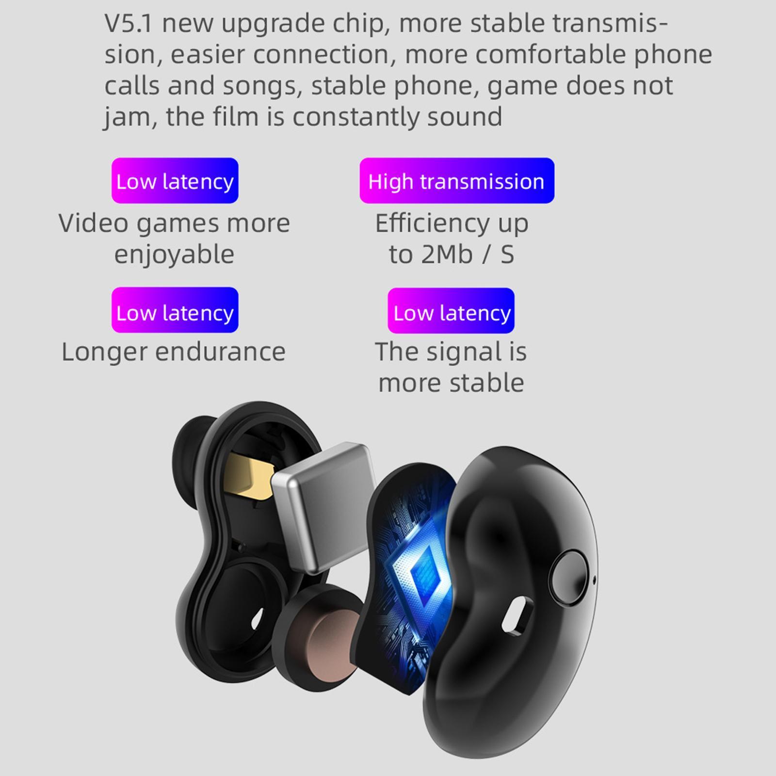 4X S6 Bluetooth Headphones Wireless Headphones Binaural Call Black