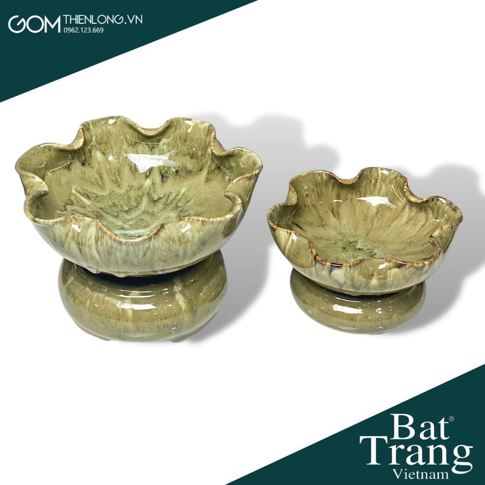 Bát Nước Minh Đường Tụ Thủy Cao Cấp - Bát Thả Hoa - Đồ Thờ Cúng Bát Tràng - Gốm Thiên Long