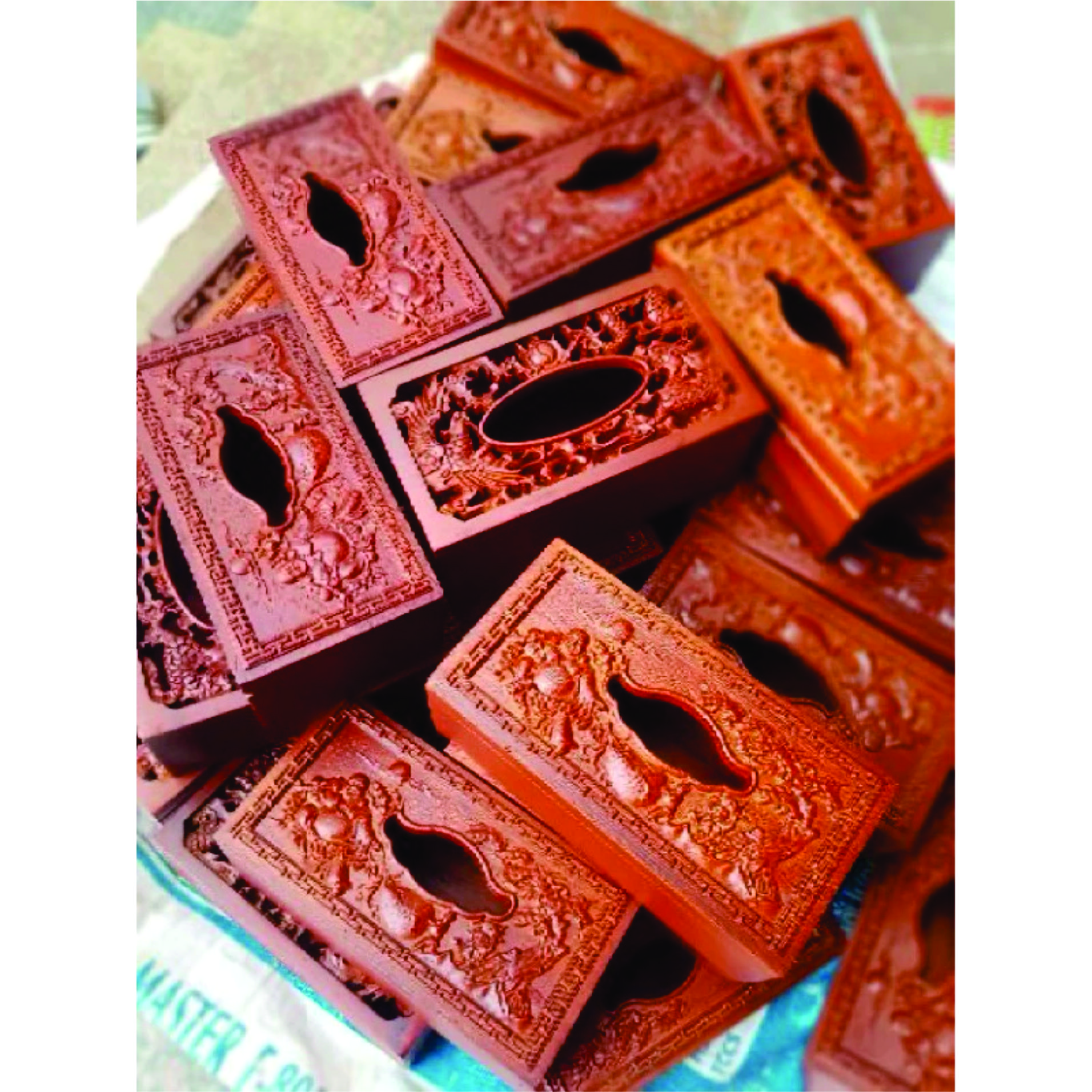 Hộp Khăn Giấy Ăn Để Bàn Gỗ Hương Trạm Khắc Di Lạc kéo Tiền Sang Trọng Tiện Dụng Cao Cấp