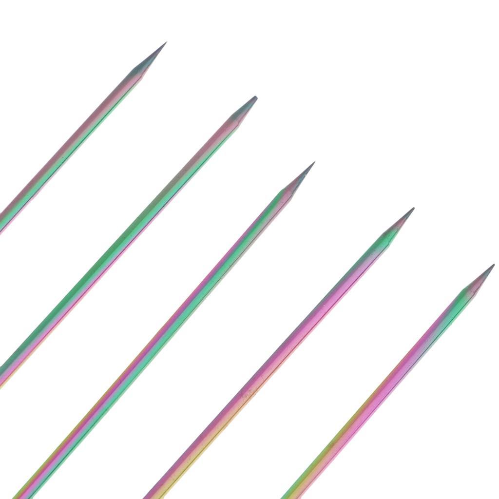 2-3pack 5Pcs/set Stainless steel Cocktail Picks Cocktail Fruit Sticks Bar Tools