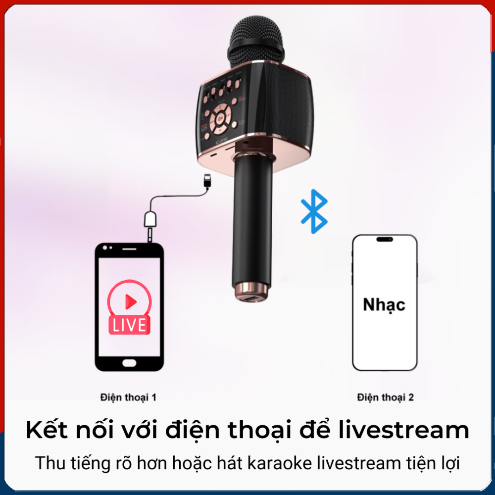 Micro Karaoke kèm loa bluetooth iCore M99-PRO - Hàng chính hãng