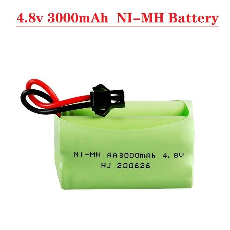 Pin NiMH 4.8v 3000mAh Pin sạc 4.8v Bộ pin Ni-MH AA Bộ sạc 4.8v cho đồ chơi Rc Ô tô Thuyền Xe tăng Robot một phần Màu sắc: Xanh lục