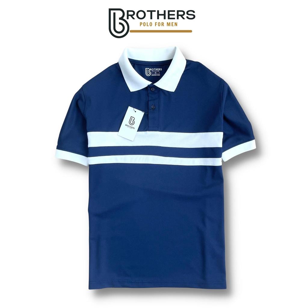 Áo thun POLO nam phối ngang BLUCO cổ trụ bẻ, vải cá sấu cotton xịn cao cấp, chuẩn phom, trẻ trung - BROTHERS