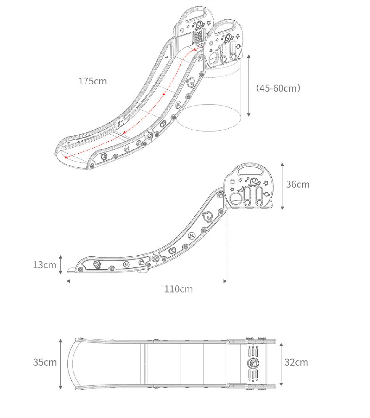 Cầu trượt gác giường,sofa...