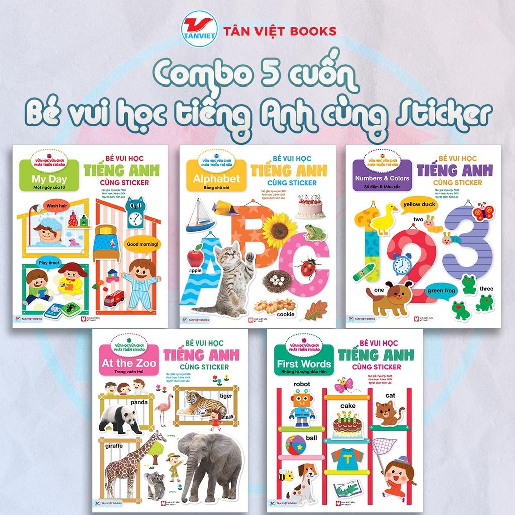 Combo 5 cuốn Bé vui học Tiếng Anh cùng Sticker Bản Quyền