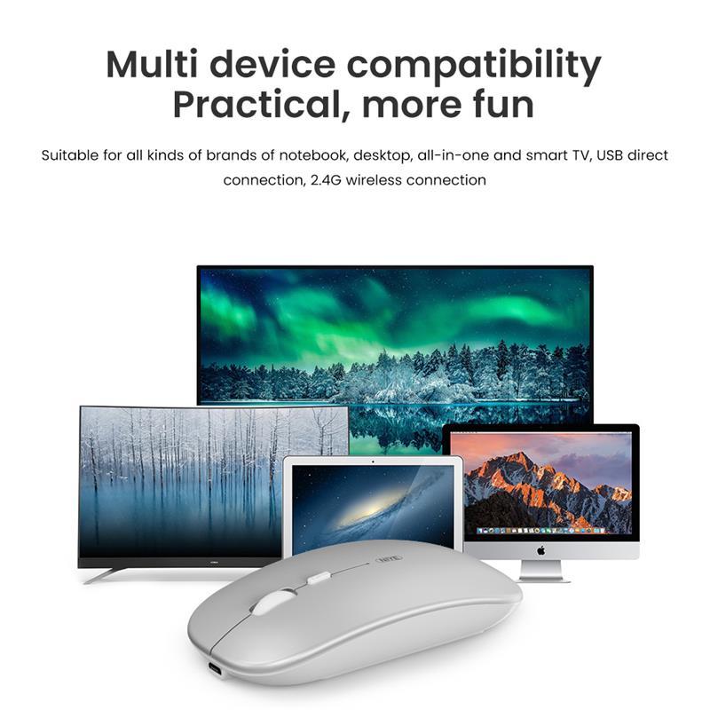 Không Dây 2.4Ghz Chuột Máy Tính Bluetooth Dual Mô Hình Im Lặng Quang Học Ergonomic USB Sạc Chuột Cho Macbook Laptop PC
