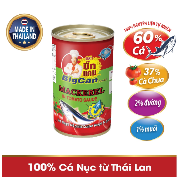 Cá Nục hộp sốt cà chua Bigcan 140g