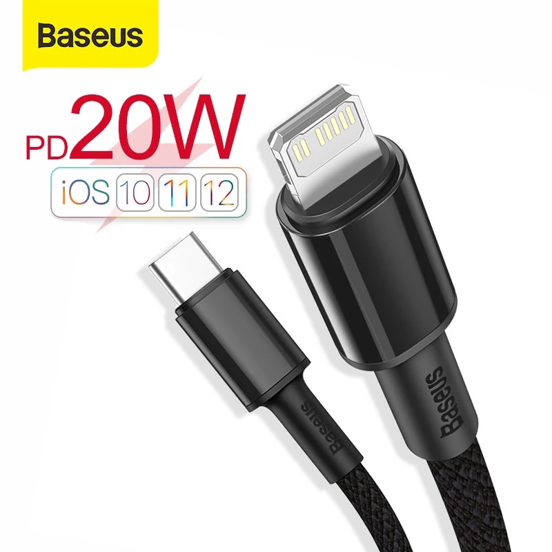 Dây cáp sạc nhanh 20w chuẩn PD type c usb c to lightning hiệu Baseus Data Cable cho iPhone / iPad trang bị chip sạc thông minh, tốc độ truyền tải dữ liệu tốc độ cao 480Mbps - Hàng nhập khẩu