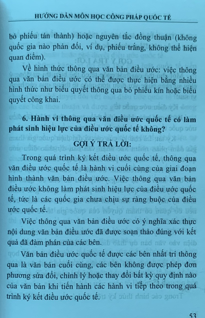 Hướng dẫn môn học công pháp quốc tế (tái bản năm 2023)