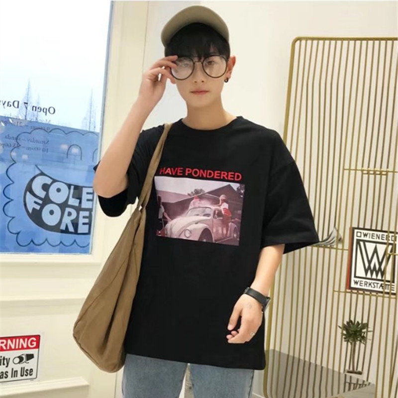Áo T-shirt nam, tay lỡ, dễ kết hợp, phù hợp cho mùa hè, kiểu dáng rộng rãi, mẫu mới nhất TA37
