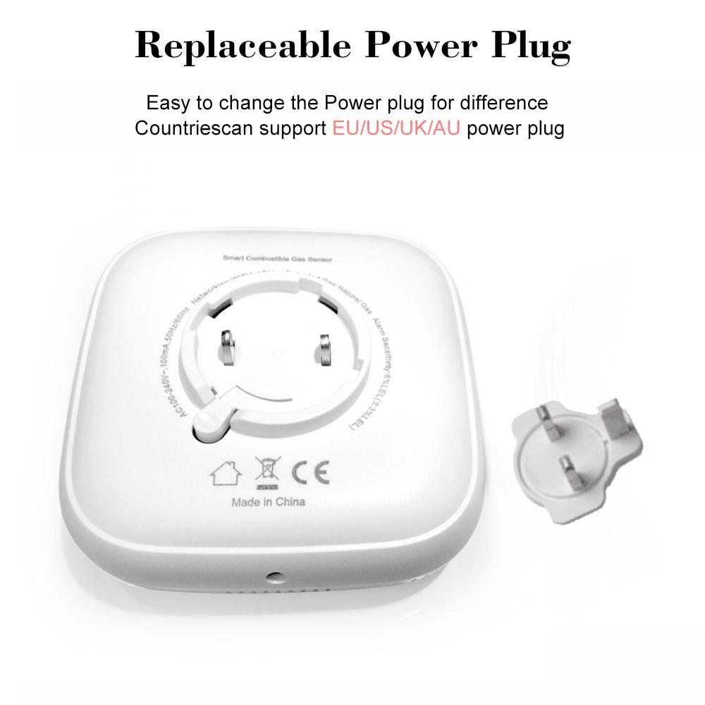 WIFI Gas Detector Household Combustible Gas Leak Detector Natural Liquefied Petroleum Gas Leak Tester Sniffer with Sound Alarm APP Notification Pushing SmartLife Tuya APP Remote Control
