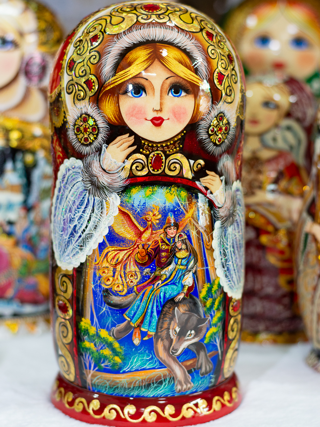 BỘ BÚP BÊ NGA MATRYOSHKA 10 LỚP CAO 26CM VẼ HOA VĂN "CHUYỆN CỔ TÍCH PUSHKIN" CỰC ĐẸP VÀ SANG TRỌNG ĐỘC ĐÁO