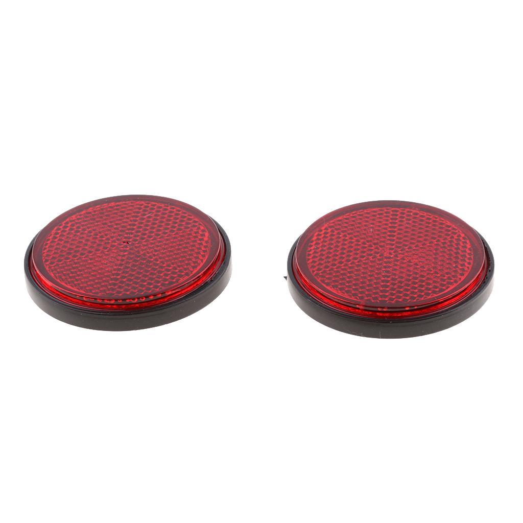 2 Pair Round Reflectors Universal for Motorcycle ATV Dirt Bike Red