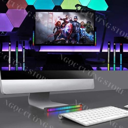 Thanh đèn led rgb nháy theo nhạc,16 TRIỆU MÀU ĐIỀU KHIỂN BẰNG APP TẶNG SẠC, đèn trang trí,decor phòng cảm biến âm thanh