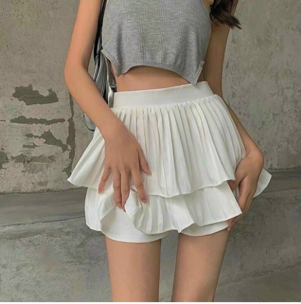 Chân Váy Xếp Ly 2 Tầng Siêu Hot Có Kèm Quần Trong
