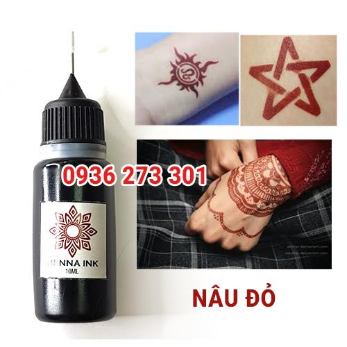 Mực tạm thời HENNA INK đầu kim 10ml