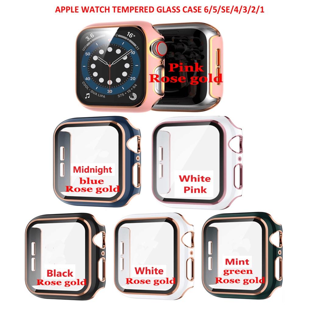 Ốp Kính Cường Lực Apple Watch Series 7/6/5/SE/4/3/2/1 Đủ Size 38mm 40mm 41mm 42mm 44mm 45mm