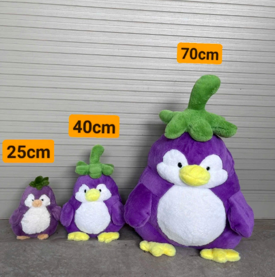 Thú nhồi bông chim cánh cụt cà tím đáng yêu - Size 25cm đến 70cm - Quà tặng gấu bông êm mịn cho bé