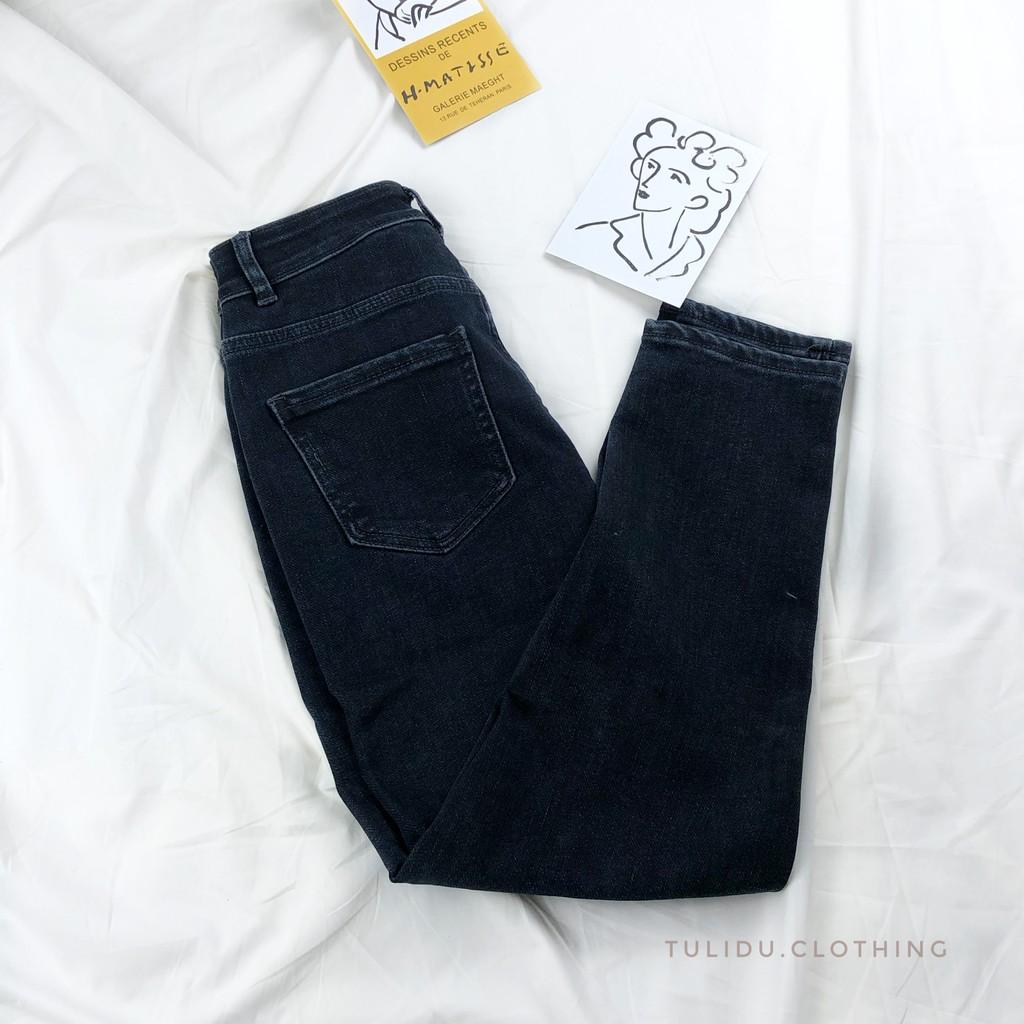 Quần Jean Nữ Dáng Baggy Cạp Lưng Cao Trơn Hàng Cao Cấp Quần Bò Nữ Co Giãn 94.19