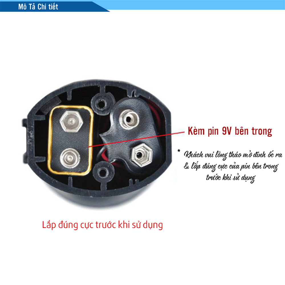 Còi Hú Xe Đạp Điện Với Pin 9V Đi Kèm 6 Âm Thanh MaiLee