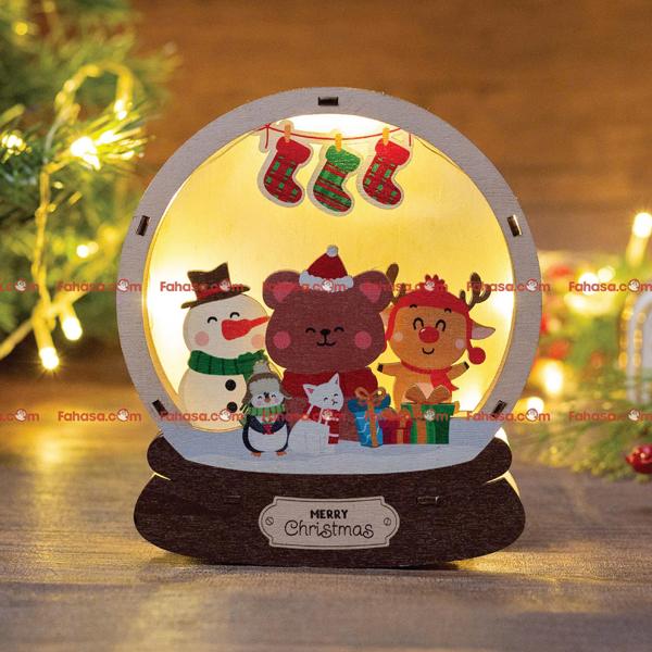 Đèn Gỗ Trang Trí Giáng Sinh - Bách Mộc - Gấu Nâu