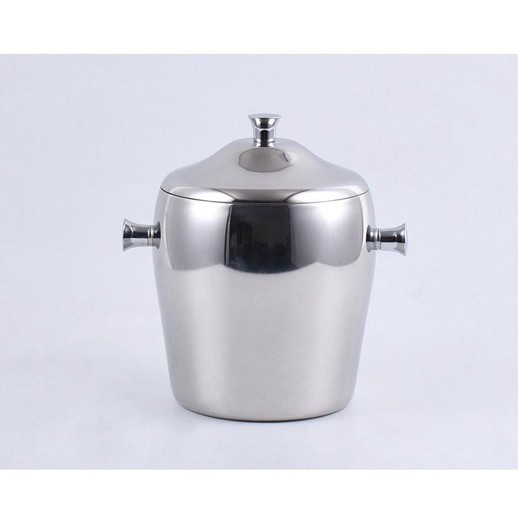 Xô Đá Inox #304 Bóng Cao Cấp Giữ Nhiệt Không Quai 2 Lớp Dày - 1.2 L