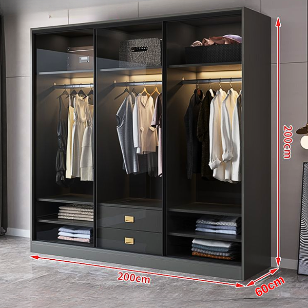 [ Miễn phí vận chuyển &amp; lắp đặt]  Tủ quần áo cánh kính Ohaha - TCK008