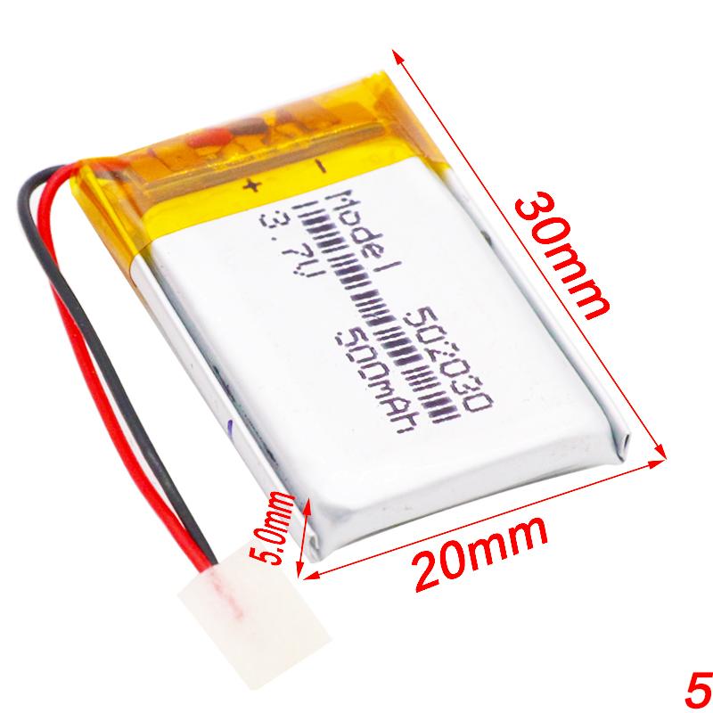 3.7V 500mAh 502030 Lithium Polymer Li-Po Pin sạc Li-ion Tế bào Lipo cho loa MP3 MP4 Tachograph Car DVR Camera Màu sắc: 4 cái