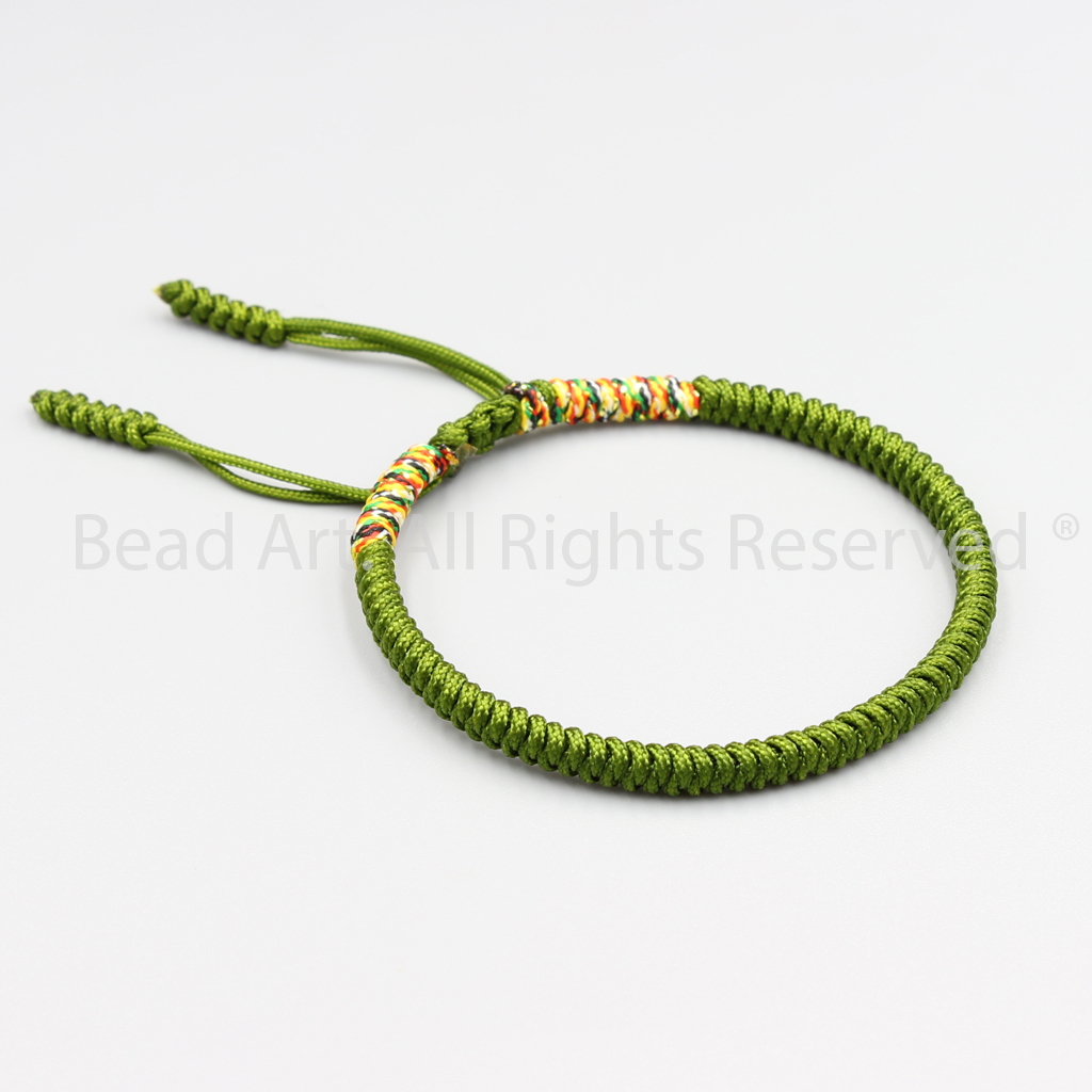 Vòng Tay Thắt Dây Chỉ Màu Tibet Handmade Xanh Lá, Ngũ Sắc, Mệnh Mộc, Hoả, Vòng Tay Phong Thuỷ, Chuỗi Hạt - Bead Art