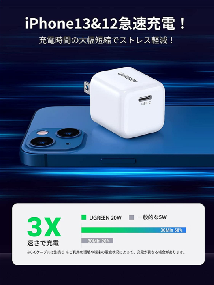 Củ sạc nhanh mini UGREEN 20W CD241 cổng USB C |Sạc nhanh PD| Quick Charge 4.0 3.0 10219 hàng chính hãng