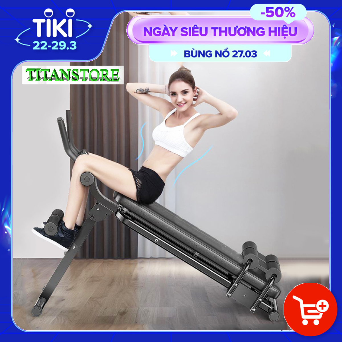 Máy Tập Cơ Bụng Đa Năng - Kết Hợp Tập Bụng, Tập Eo, Tập Gym, Tập Thể Hình Tại Nhà -  Có đồng hồ LED điện tử báo số lần tập, thời gian, Calo.