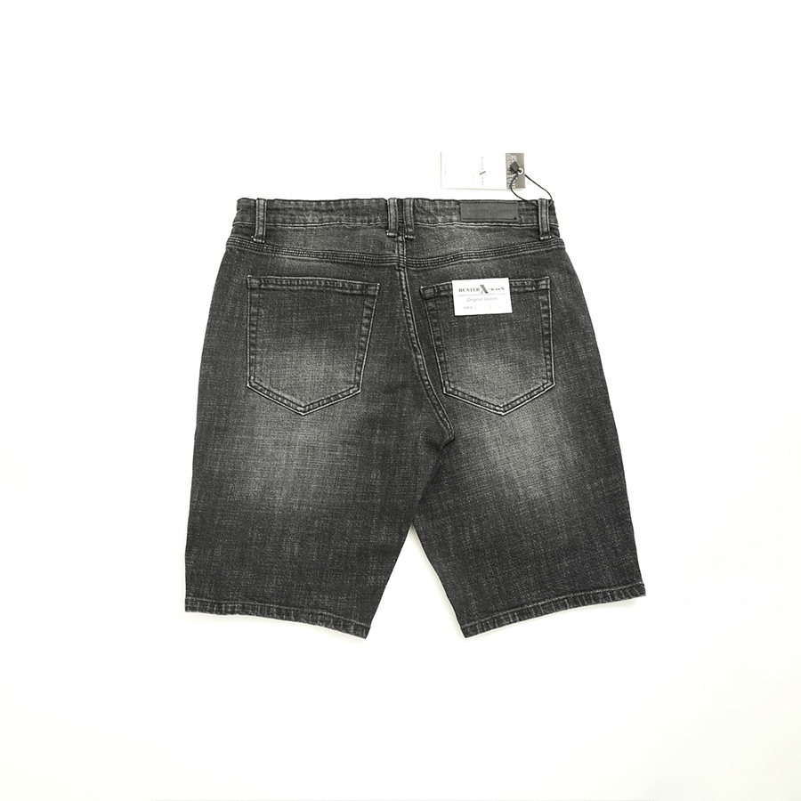 Quần Short Jeans Nam Rách Cao Cấp HUNTER X-RAYS Form slimfit Thun Màu Xám Đậm S65