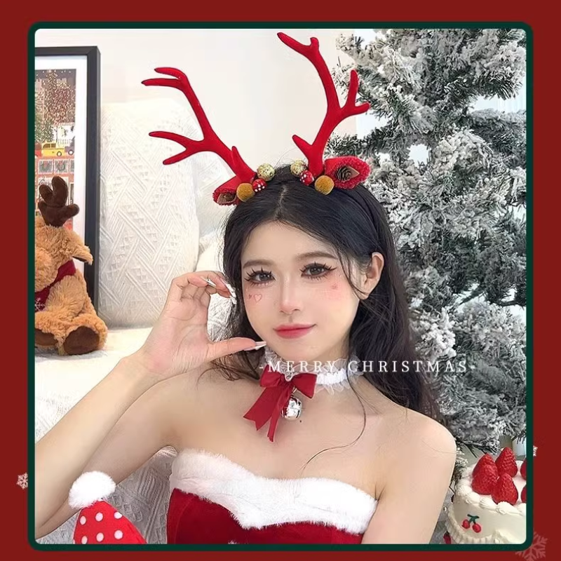 Cài tóc giáng sinh bờm tóc  băng đô giáng sinh, dồ noel tai gấu mùa đông