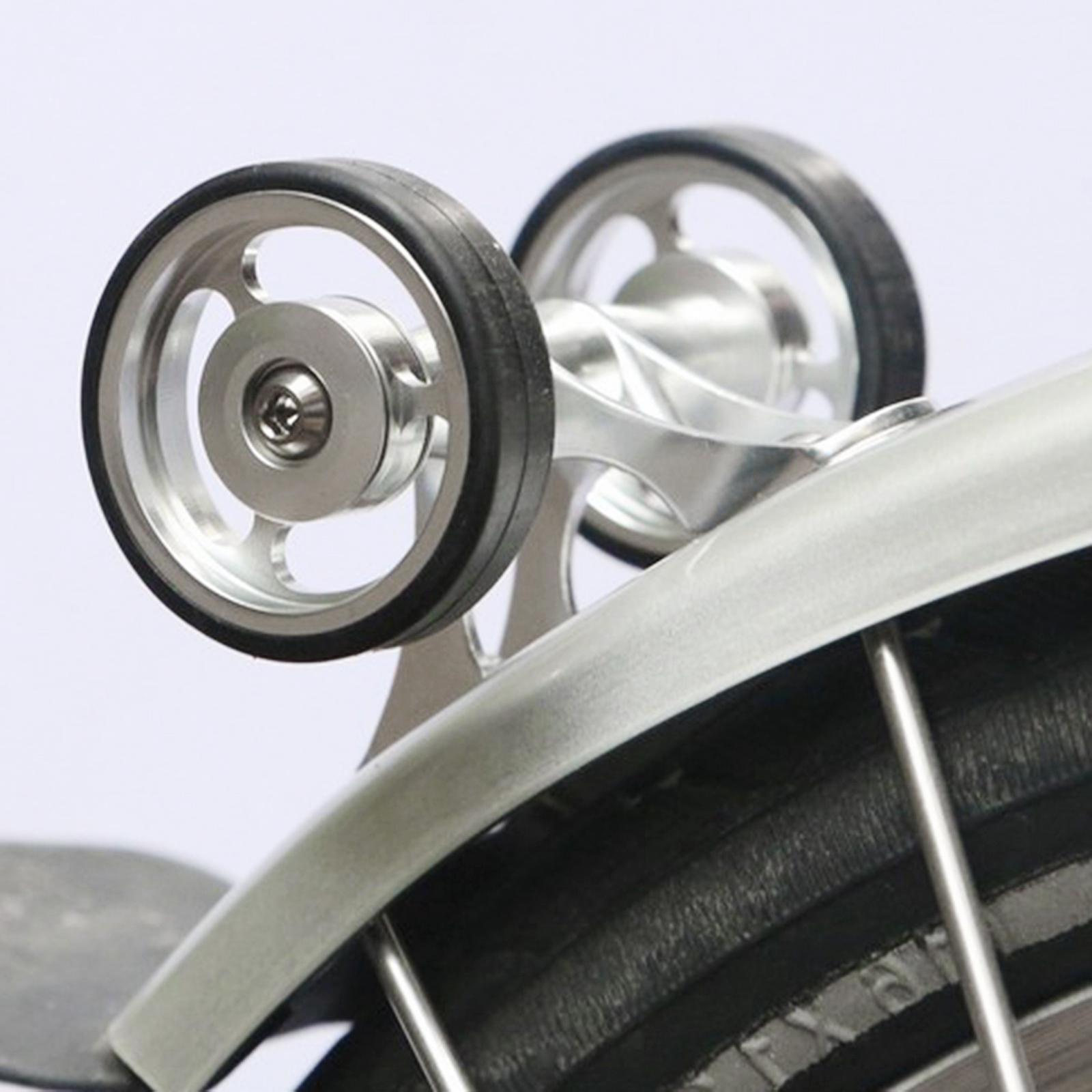 Deluxe Folding Bike Easy Wheel 6cm Transportation Carrying Mud Guard Easywheel Solid Bicycle Travel Mudguard Roller Fits Brompton