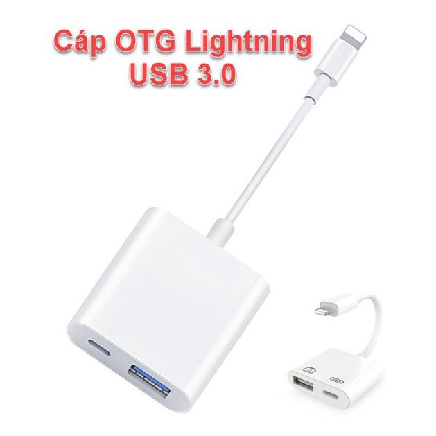 Cáp Chuyển Đổi OTG 2 Trong 1 Bộ Chuyển Đổi Cho Máy Ảnh Lighting Sang USB 3.0