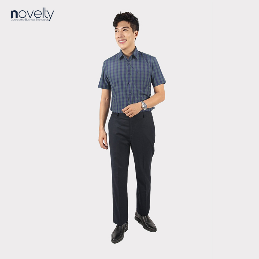 Áo sơ mi nam ngắn tay Novelty Regular fit caro lớn NSMMCLMTCR220931N