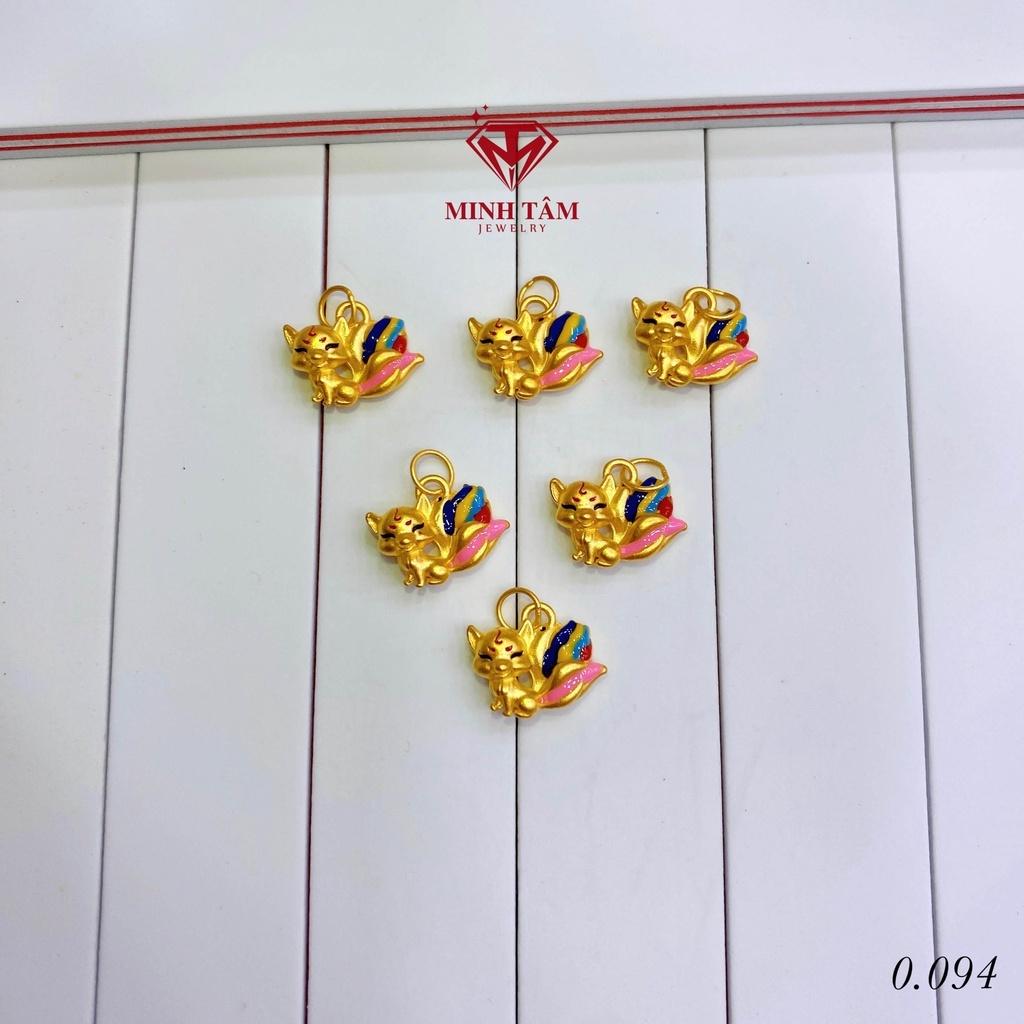 Charm hồ ly chúa 24k 9 đuôi sơn màu tĩnh điện Minh Tâm Jewelry